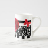 Love and Rozen Blackboard Style Porselein Kop (Rechts)