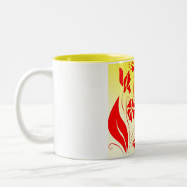 Love and Swirled Flowers Tweekleurige Koffiemok