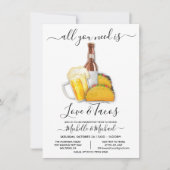 Love and Tacos Beer Fiesta Engagement Party Kaart (Voorkant)