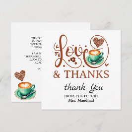 Love and Thanks Bridal Shower Wedding Coffee Theme Bedankkaart