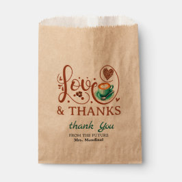 Love and Thanks Bridal Shower Wedding Coffee Theme Bedankzakje
