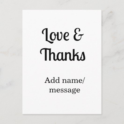 Love and thanks business name text message briefkaart (Voorkant)