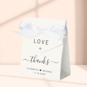 Love And Thanks Crème Trouwcadeau Bedankdoosjes