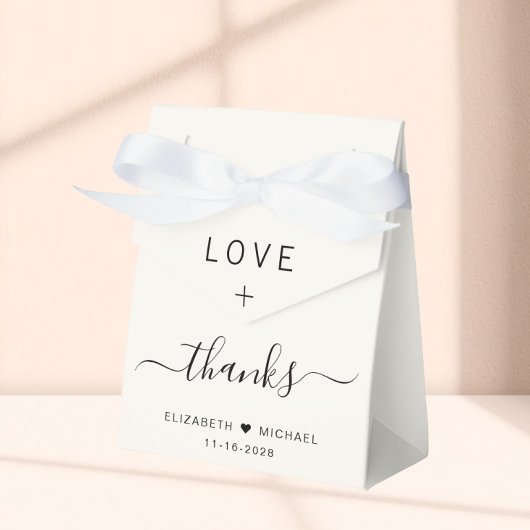 Love And Thanks Crème Trouwcadeau Bedankdoosjes