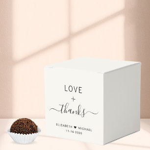 Love And Thanks Crème Trouwfavor Bedankdoosjes