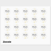 Love and Thanks Gold Swirl Wedding Sticker Custom (Vel)