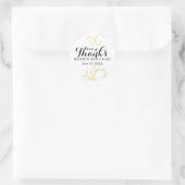 Love and Thanks Gold Swirl Wedding Sticker Custom (Tas)