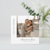 Love and Thanks | Modern Typography Wedding Square Bedankkaart (Staand voorkant)