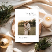 Love and Thanks | Newlywed Christmas Boho Photo Bedankkaart