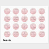Love and Thanks Quote with Heart in Burgundy Ronde Sticker (Vel)