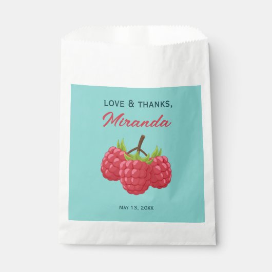 Love and Thanks Raspberry Custom  Bedankzakje (Voorkant)