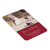 Love and Thanks Red Wedding Photo Magnet Magneet (Rechterzijde)