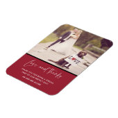 Love and Thanks Red Wedding Photo Magnet Magneet (Linkerzijde)