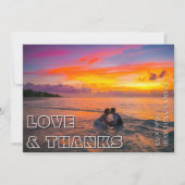 Love and Thanks Wedding Photo Terracotta Back Bedankkaart (Voorkant)