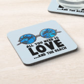 Love and the Beach Typography Bier Onderzetter (Linkerzijde)