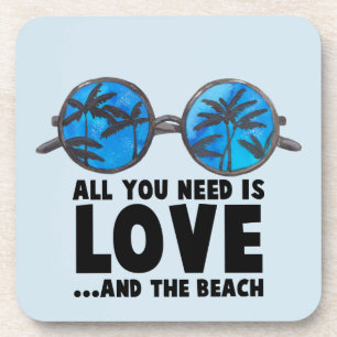 Love and the Beach Typography Bier Onderzetter