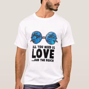 Love and the Beach Typography T-shirt