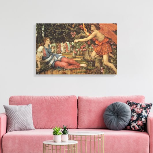 Love and the Maiden by John Stanhope Canvas Afdruk (Insitu (Woonkamer))