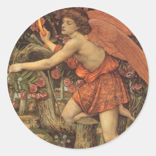 Love and the Maiden by John Stanhope Ronde Sticker (Voorkant)