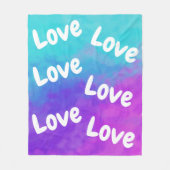 Love and Unicorn Clouds Fleece Deken (Voorkant)