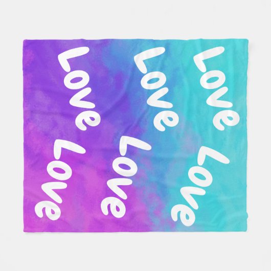 Love and Unicorn Clouds Fleece Deken (Voorkant (Horizontaal))