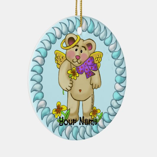 Love Angel Beer Keramisch Ornament (Rechts)