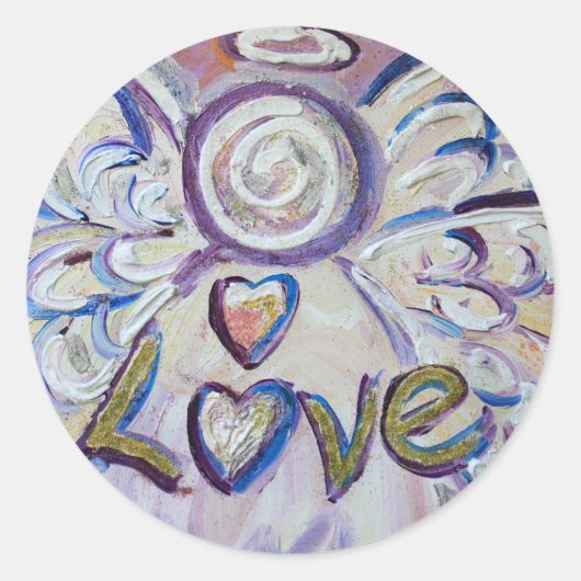 Love Angel Inspirerend Word Art Custom Stickers (Voorkant)