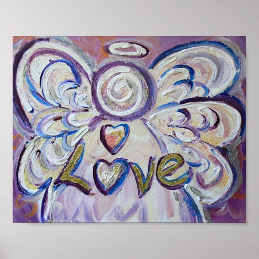 Love Angel Inspirerend Word Art Print Poster (Voorkant)
