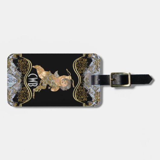 Love Angel Monogram Bagagelabel (Voorkant horizontaal)