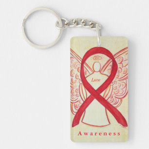 Love Angel Red Awareness Ribbon Sleutelhanger