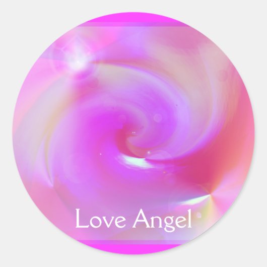 Love Angel Ronde Sticker (Voorkant)