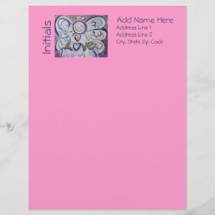 Love Angel Word Custom Letterhead Stationery Set Gepersonaliseerd Briefhoofd