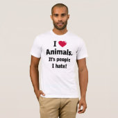 Love Animals Hate People T shirt (Voorkant volledig)