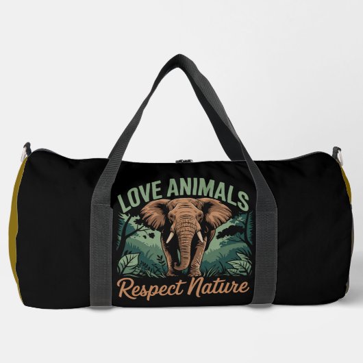 Love Animals Respect Nature Elephant Plunjezak (Voorkant)