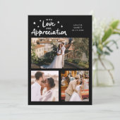 Love Appreciation Wedding Multi Photo Black Bedankkaart (Staand voorkant)