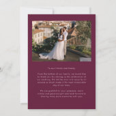 Love Appreciation Wedding Multi Photo Cranberry Bedankkaart (Achterkant)