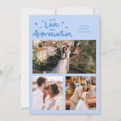 Love Appreciation Wedding Multi Photo Icy Blue Bedankkaart (Voorkant)