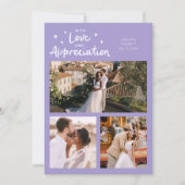 Love Appreciation Wedding Multi Photo Lilac Bedankkaart (Voorkant)