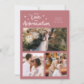 Love Appreciation Wedding Multi Photo Pink Bedankkaart (Voorkant)
