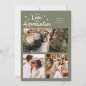 Love Appreciation Wedding Multi Photo Sage Green Bedankkaart (Voorkant)