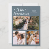 Love Appreciation Wedding Multi Photo Slate Blue Bedankkaart (Voorkant)