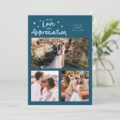Love Appreciation Wedding Multi Photo Teal Bedankkaart (Staand voorkant)