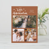 Love Appreciation Wedding Multi Photo Terracotta Bedankkaart (Staand voorkant)