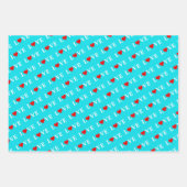 LOVE Aqua Blue Lime Green Roze Inpakpapier Vel (Voorkant 3)