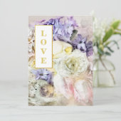 *~* LOVE AR26 Flowers Bouquet QR RSVP Wedding Kaart (Staand voorkant)