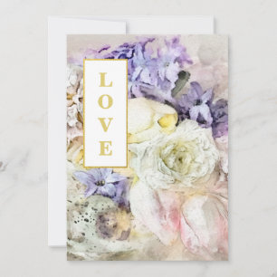 *~* LOVE AR26 Flowers Bouquet QR RSVP Wedding Kaart