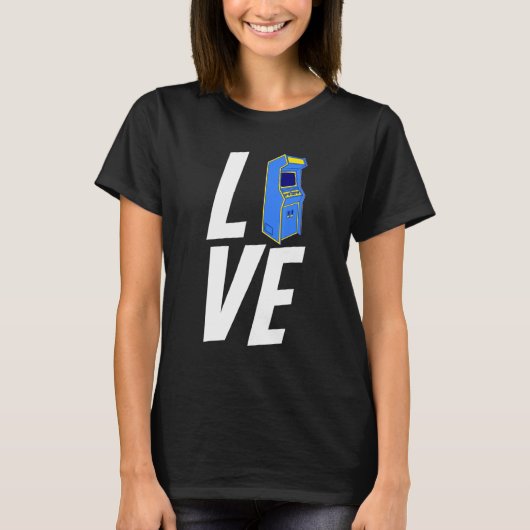 Love Arcade Gaming Games Machine Unique Outfit Ide T-shirt (Voorkant)