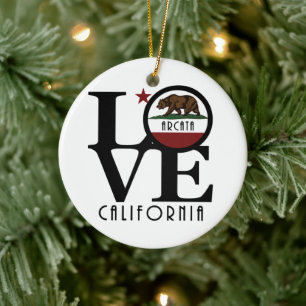 LOVE Arcata CA Keramisch Ornament
