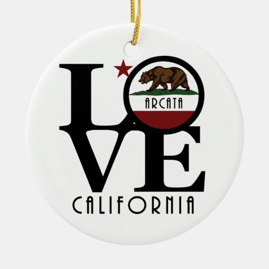 LOVE Arcata CA Keramisch Ornament (Voorkant)