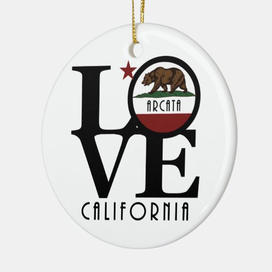 LOVE Arcata CA Keramisch Ornament (Links)